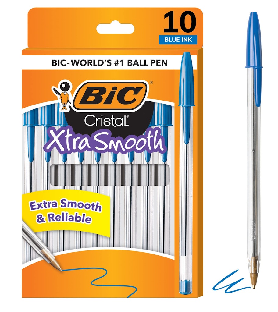BIC Cristal Xtra Smooth 1.0mm Ballpoint Pen 10-Pack: 97 cents
