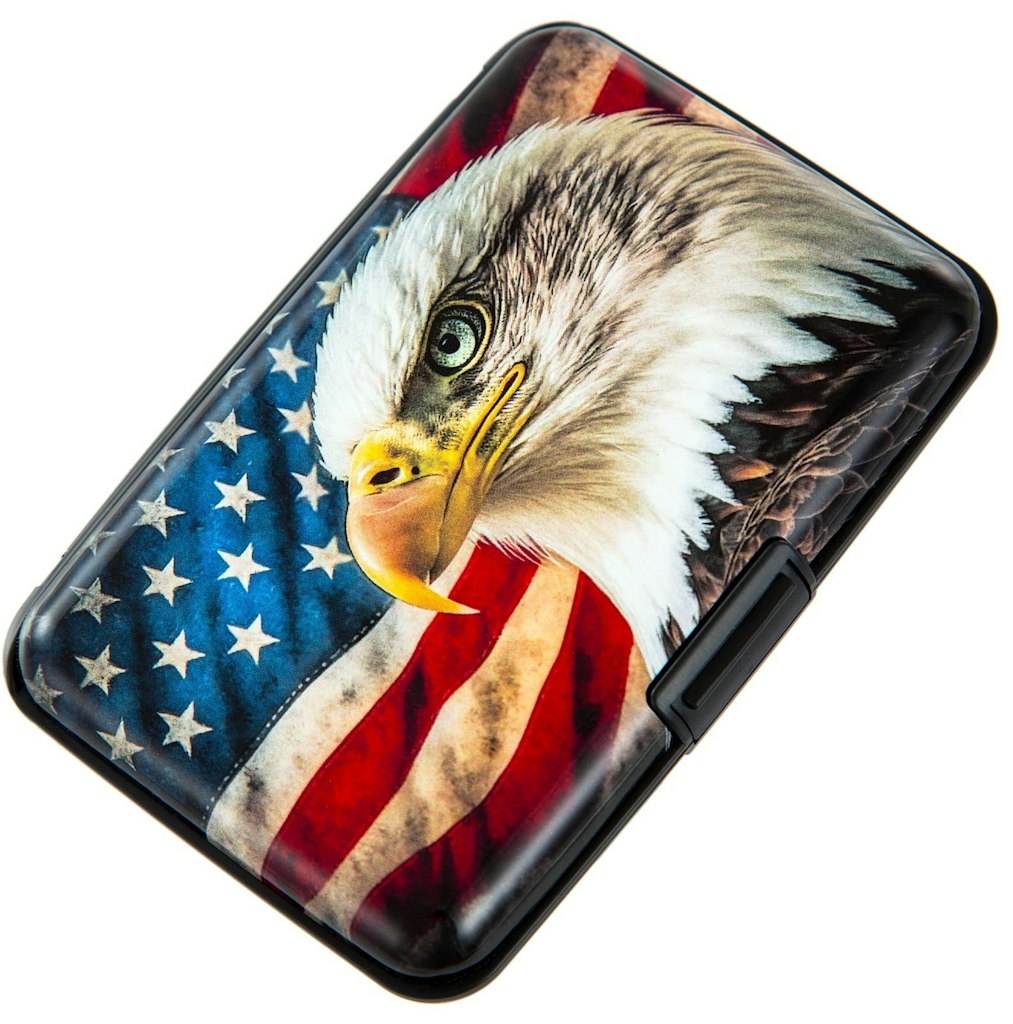 American Flag Bald Eagle RFID-Blocking Slim Card Holder: $7.99