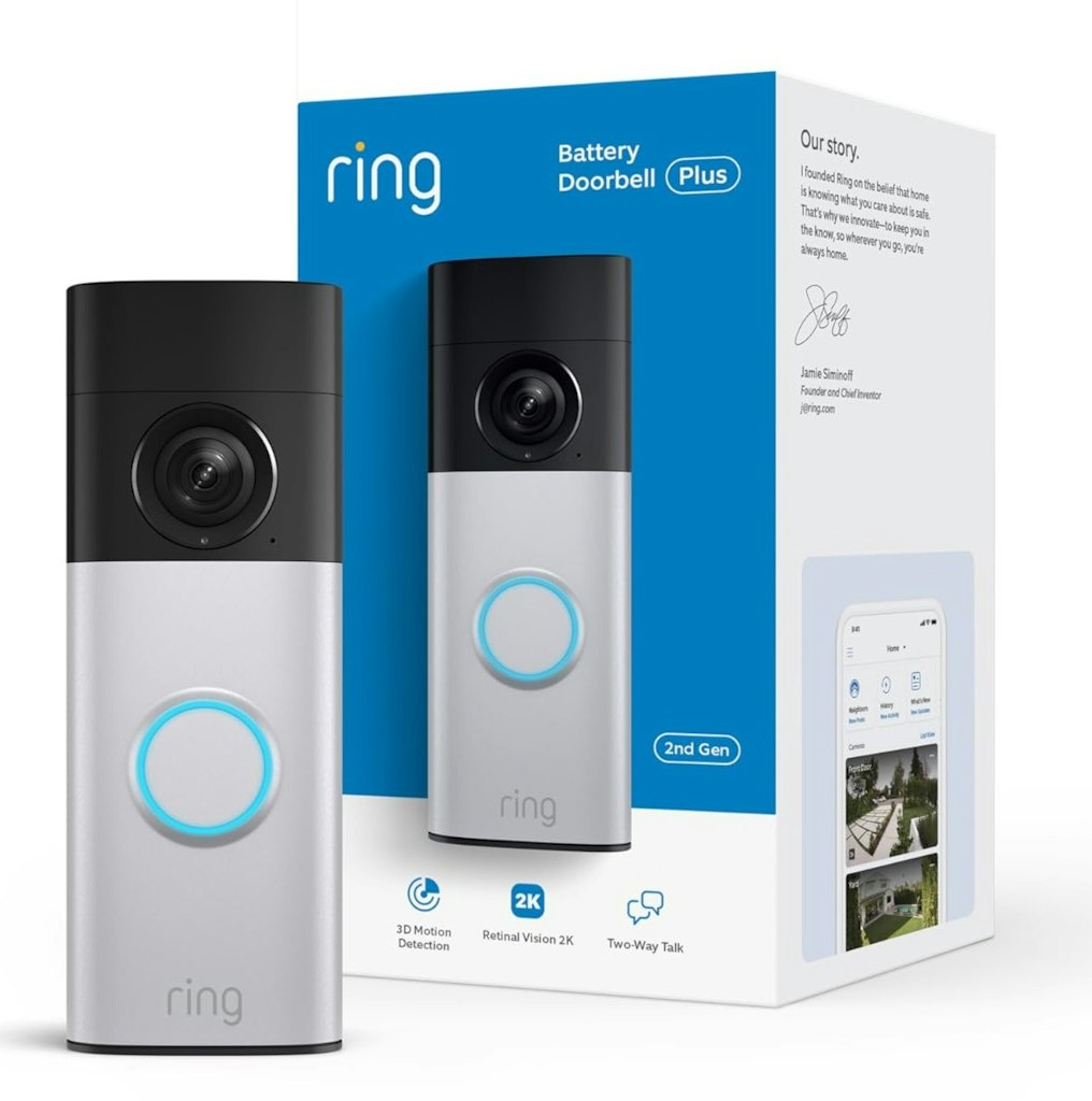 Ring Battery Doorbell Plus Retinal 2K Smart Doorbell (2026): $100 Ring Battery Doorbell Plus Retinal 2K Smart Doorbell (2026): $100