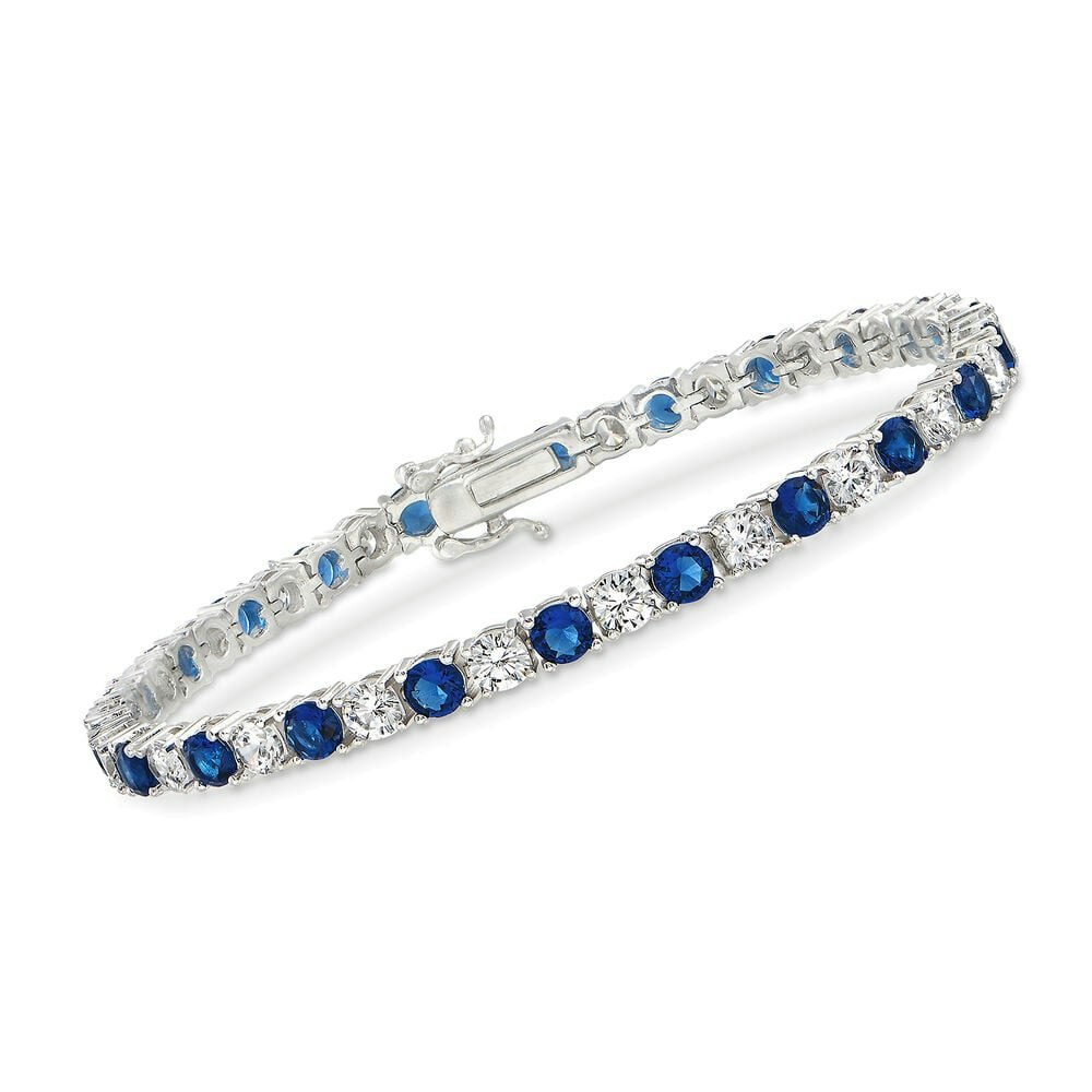 Voss + Agin 6CTW Created White & Blue Sapphire Tennis Bracelet in 14K Gold Overlay: $79 Voss + Agin 6CTW Created White & Blue Sapphire Tennis Bracelet in 14K Gold Overlay: $79
