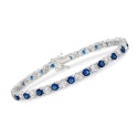 Voss + Agin 6ctw Created White & Blue Sapphire Tennis Bracelet in 14K Gold Overlay for $79 + free shipping