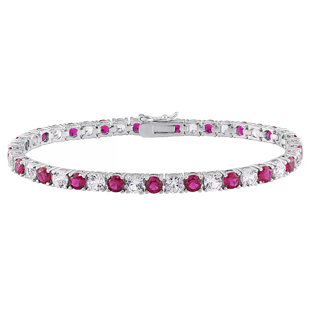Voss + Agin 6CTW Lab-Created Ruby & White Sapphire Tennis Bracelet in 14K Gold Overlay: $79 Voss + Agin 6CTW Lab-Created Ruby & White Sapphire Tennis Bracelet in 14K Gold Overlay: $79
