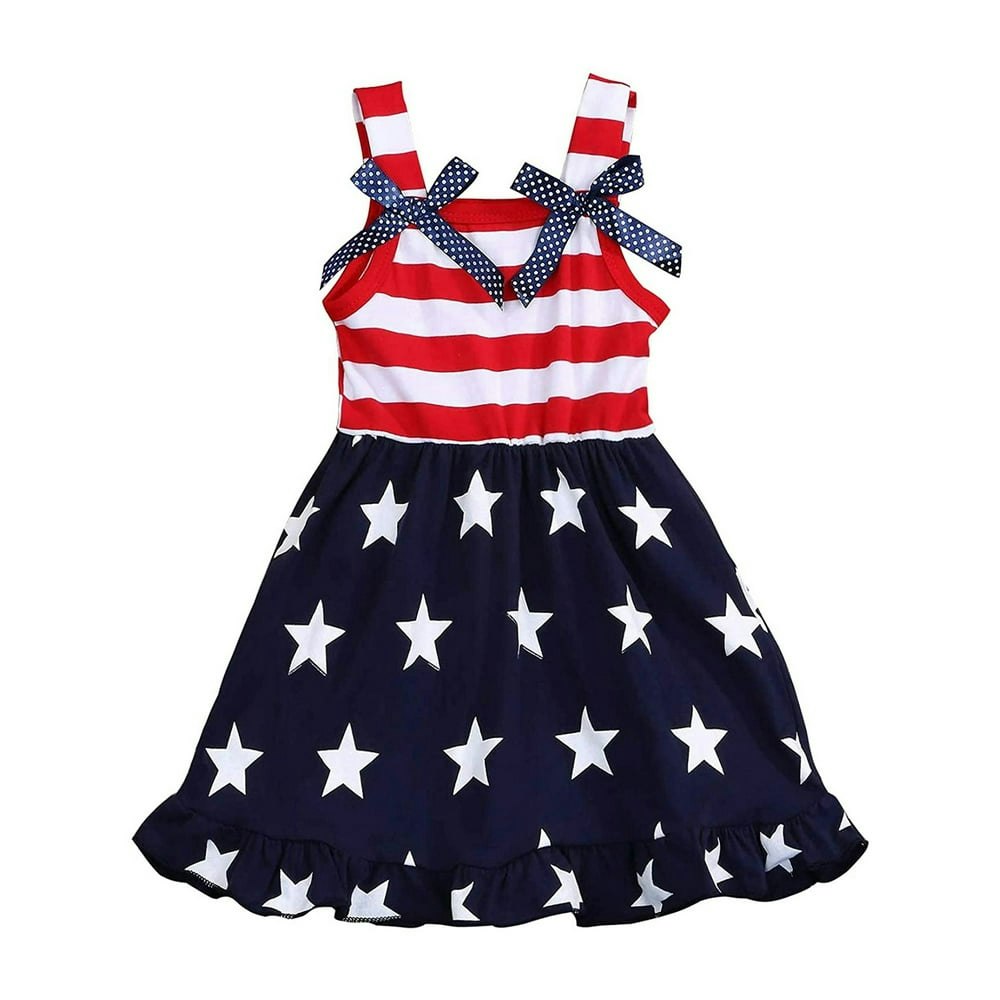 FEDPOP Toddler Girl American Flag Dress 2T: $12.49 FEDPOP Toddler Girl American Flag Dress 2T: $12.49