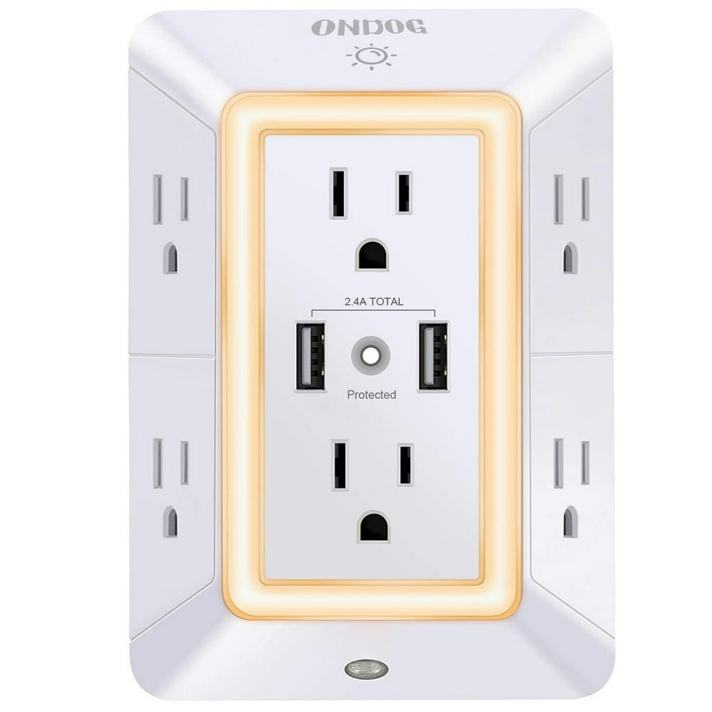 ONDOG 3-Sided Outlet Extender 6 Outlets 2 USB Ports: $15.98 ONDOG 3-Sided Outlet Extender 6 Outlets 2 USB Ports: $15.98