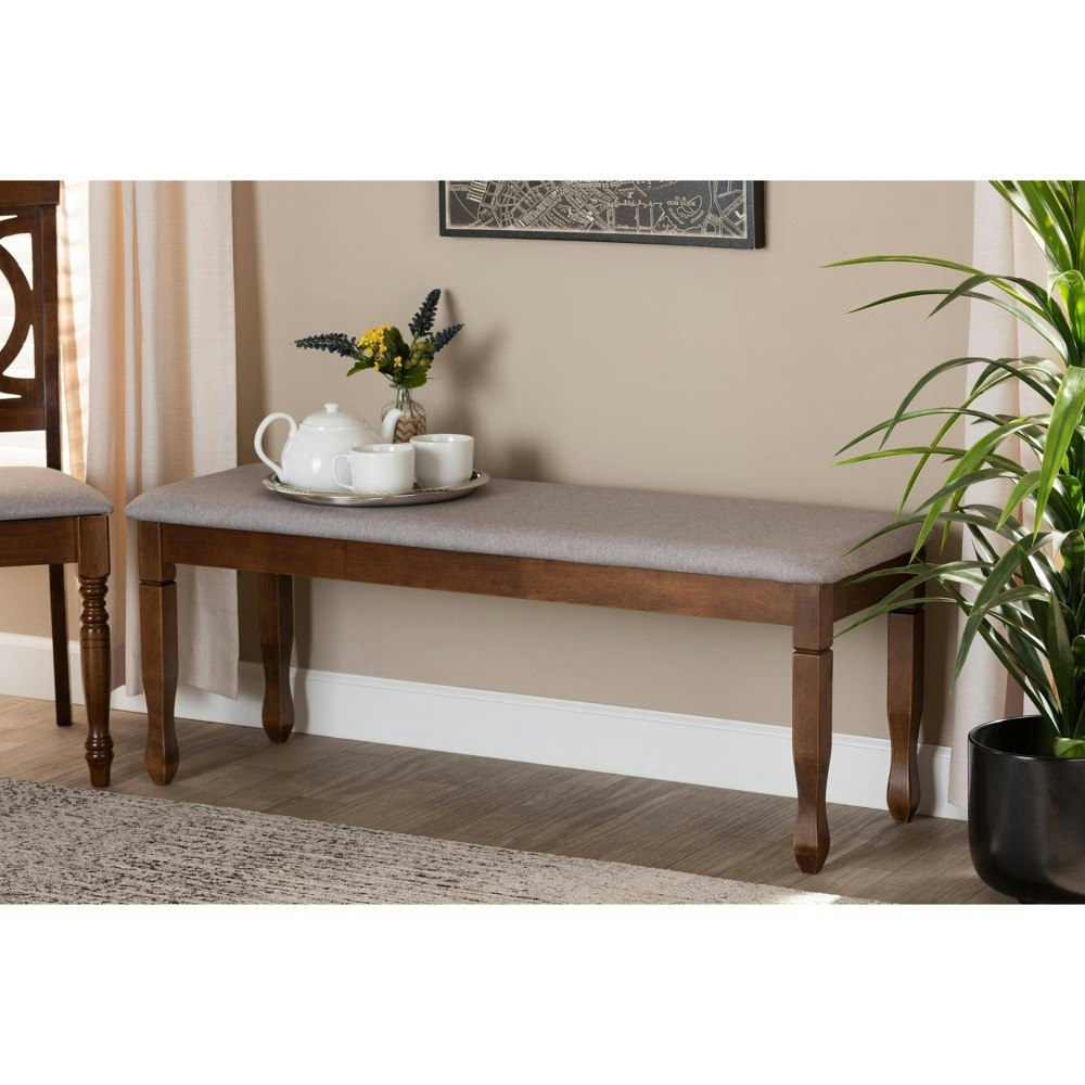 Baxton Studio Corey Fabric Upholstered and Wood Dining Bench: $82.99