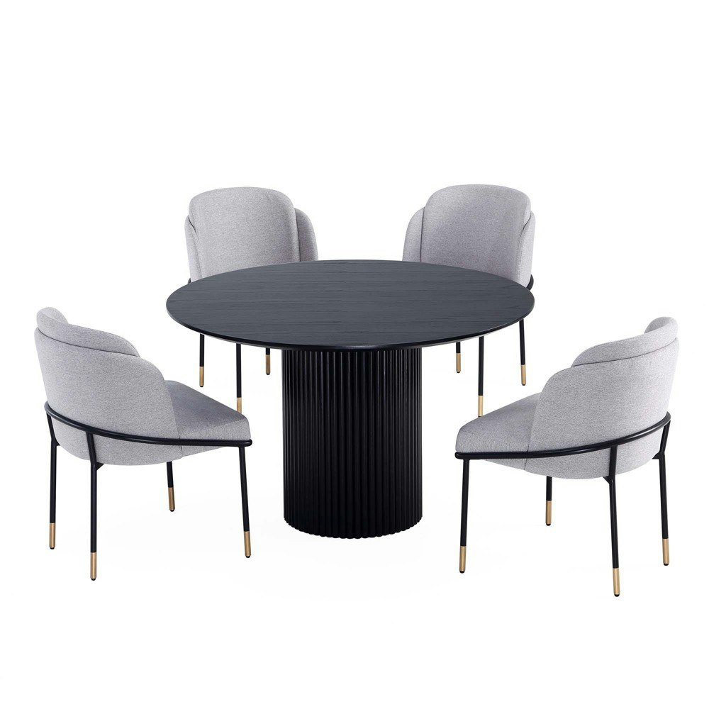 Manhattan Comfort Hathaway and Flor 5pc Round Dining Set: $2,049.99 Manhattan Comfort Hathaway and Flor 5pc Round Dining Set: $2,049.99