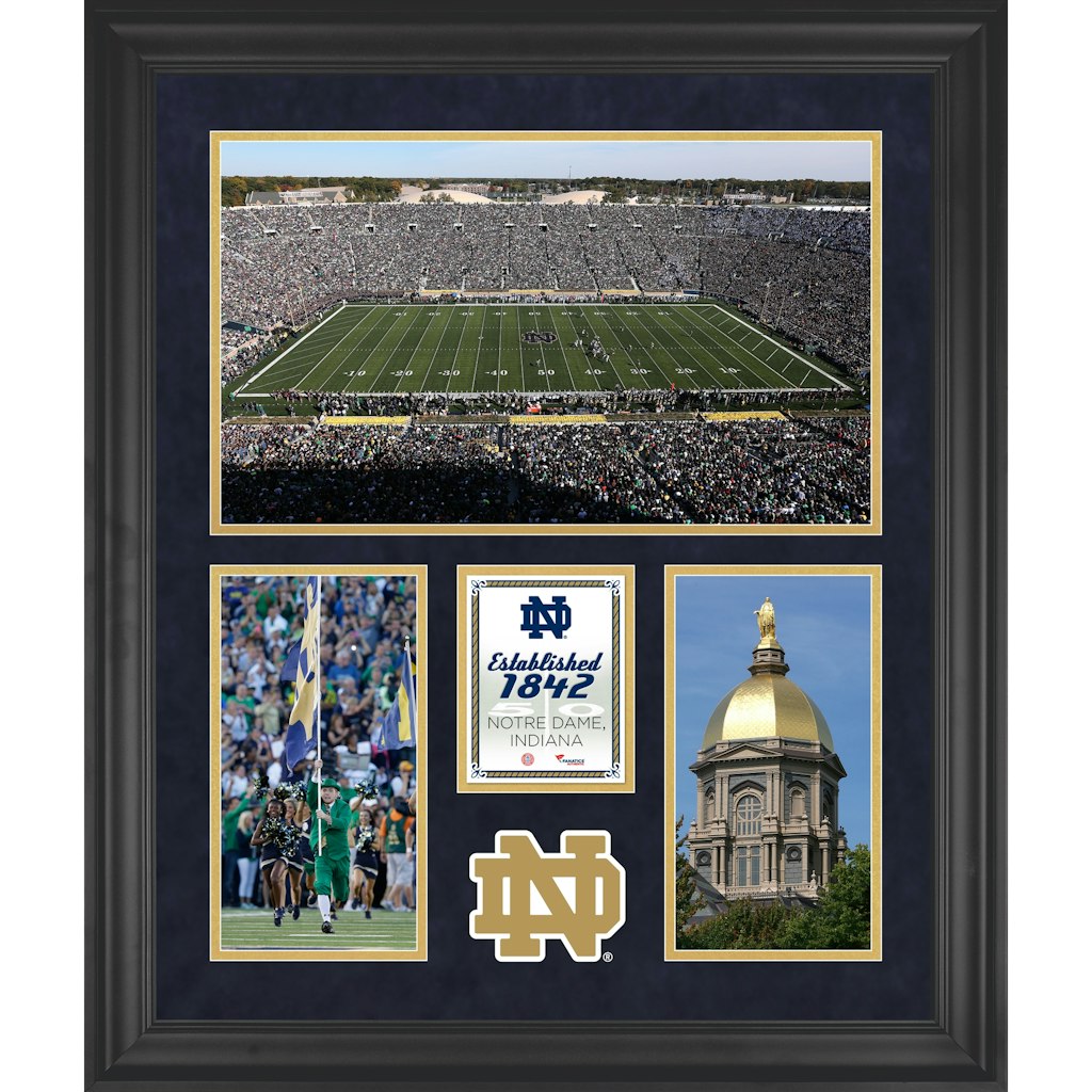 Notre Dame Fighting Irish Notre Dame Stadium Framed 20" x 24" 3-Opening Collage: $119.99 Notre Dame Fighting Irish Notre Dame Stadium Framed 20" x 24" 3-Opening Collage: $119.99