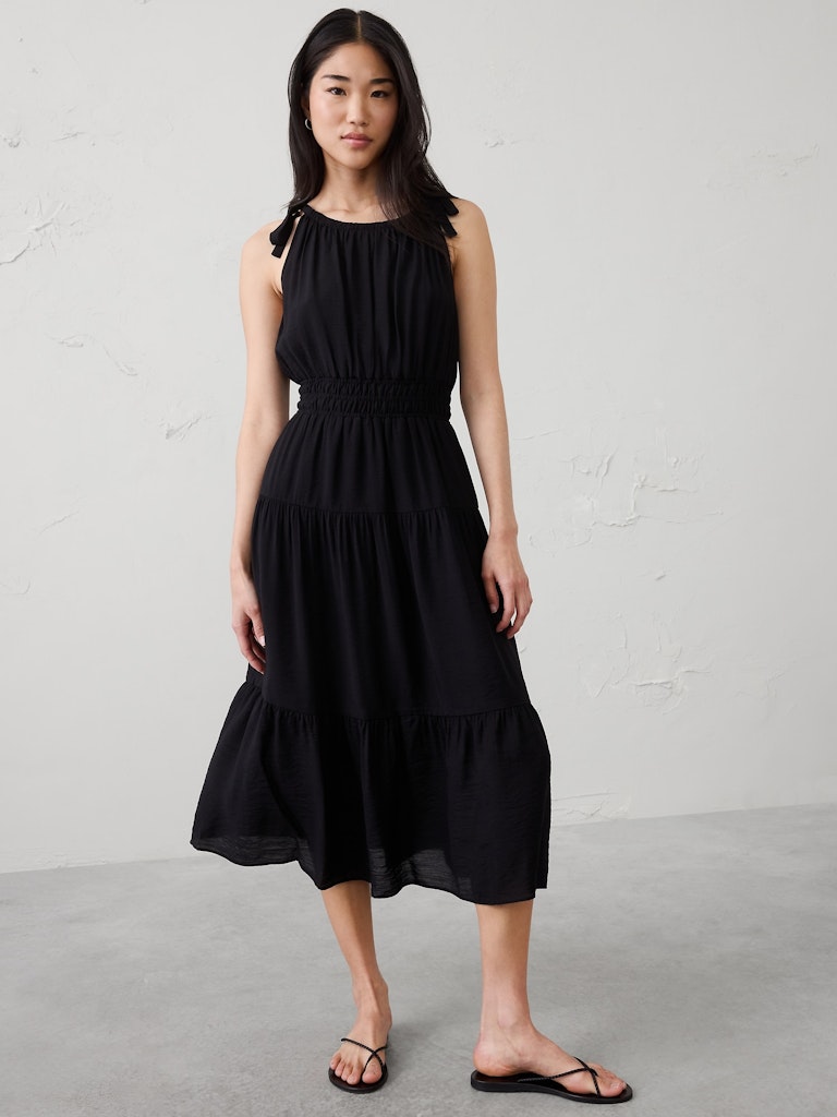 Tied-Shoulder Maxi Dress: $80