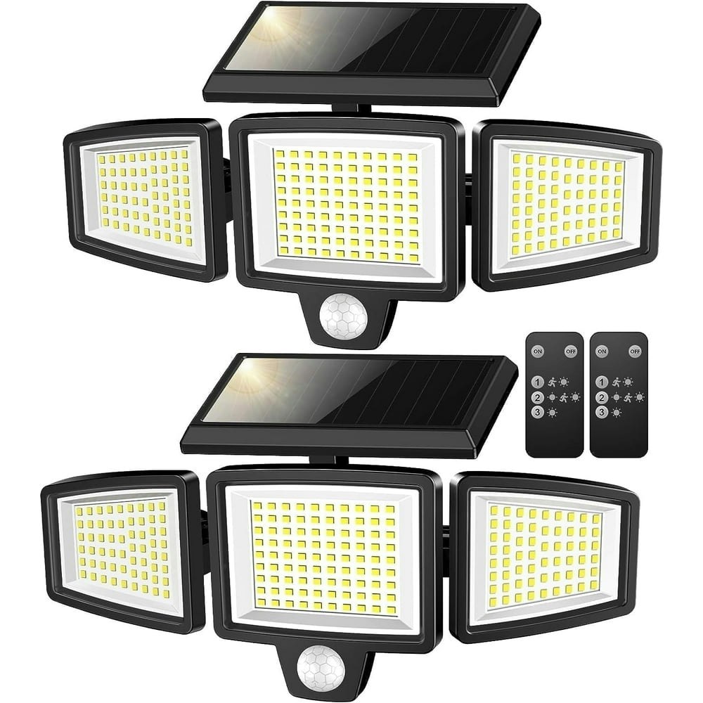 Ijil 2,500-Lumen 3-Head Motion Sensor Solar Security Light 2-Pack: $35.49