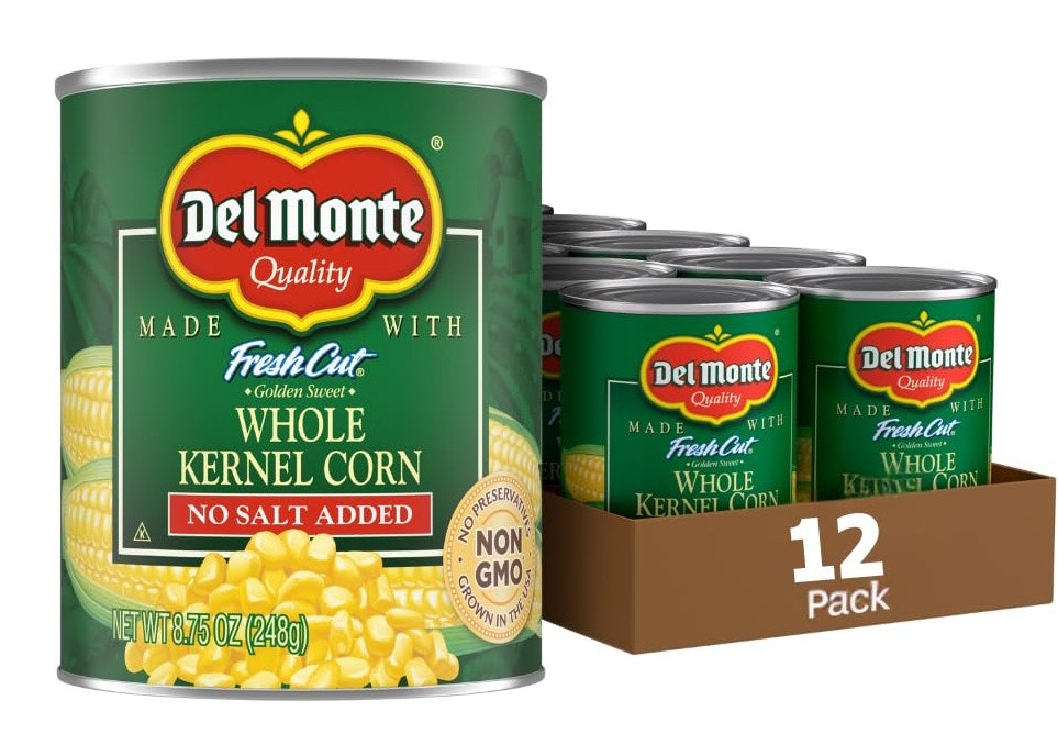 Del Monte Whole Kernel Corn No Salt Added 8.75-oz. Can 12-Pack: $9.78 via Sub. & Save Del Monte Whole Kernel Corn No Salt Added 8.75-oz. Can 12-Pack: $9.78 via Sub. & Save