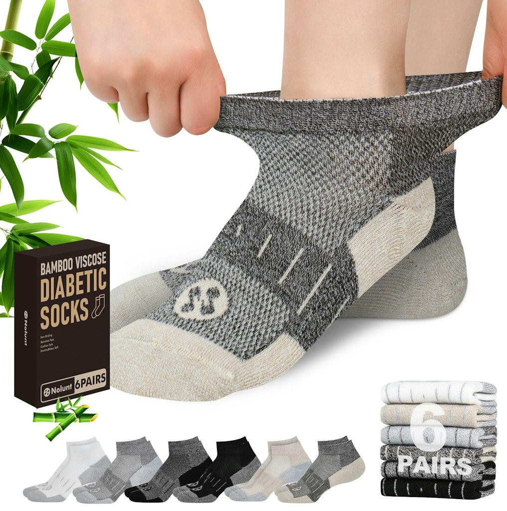 Men's Diabetic Socks 6-Pack: 1-cent