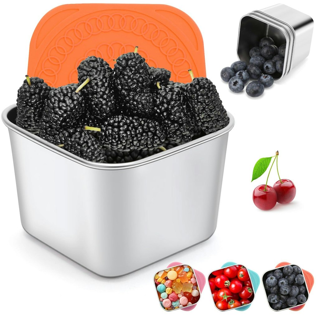 6-oz. Stainless Steel Snack Container 3-Pack: 1-cent