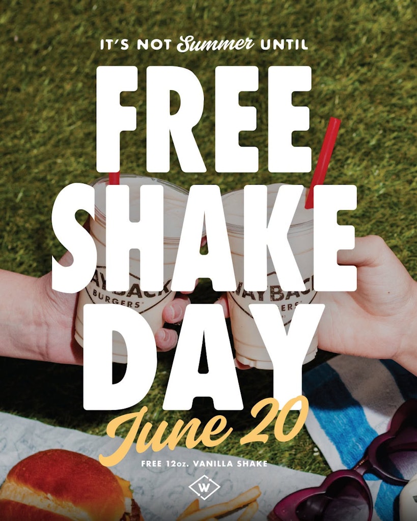Wayback Burgers 12-oz. Vanilla Milkshake: Free on June 20