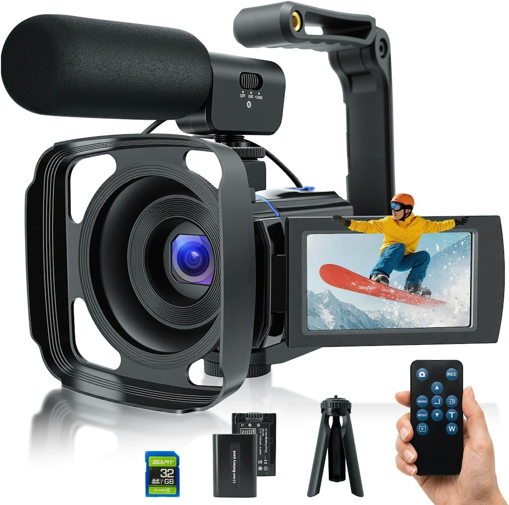 TryTalk 5K Vlogging Camera with 16X Zoom and Microphone: $116.99