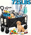 Collapsible Wagon Cart Foldable Beach Wagon w/ All-Terrain Wheels for $37 + free shipping