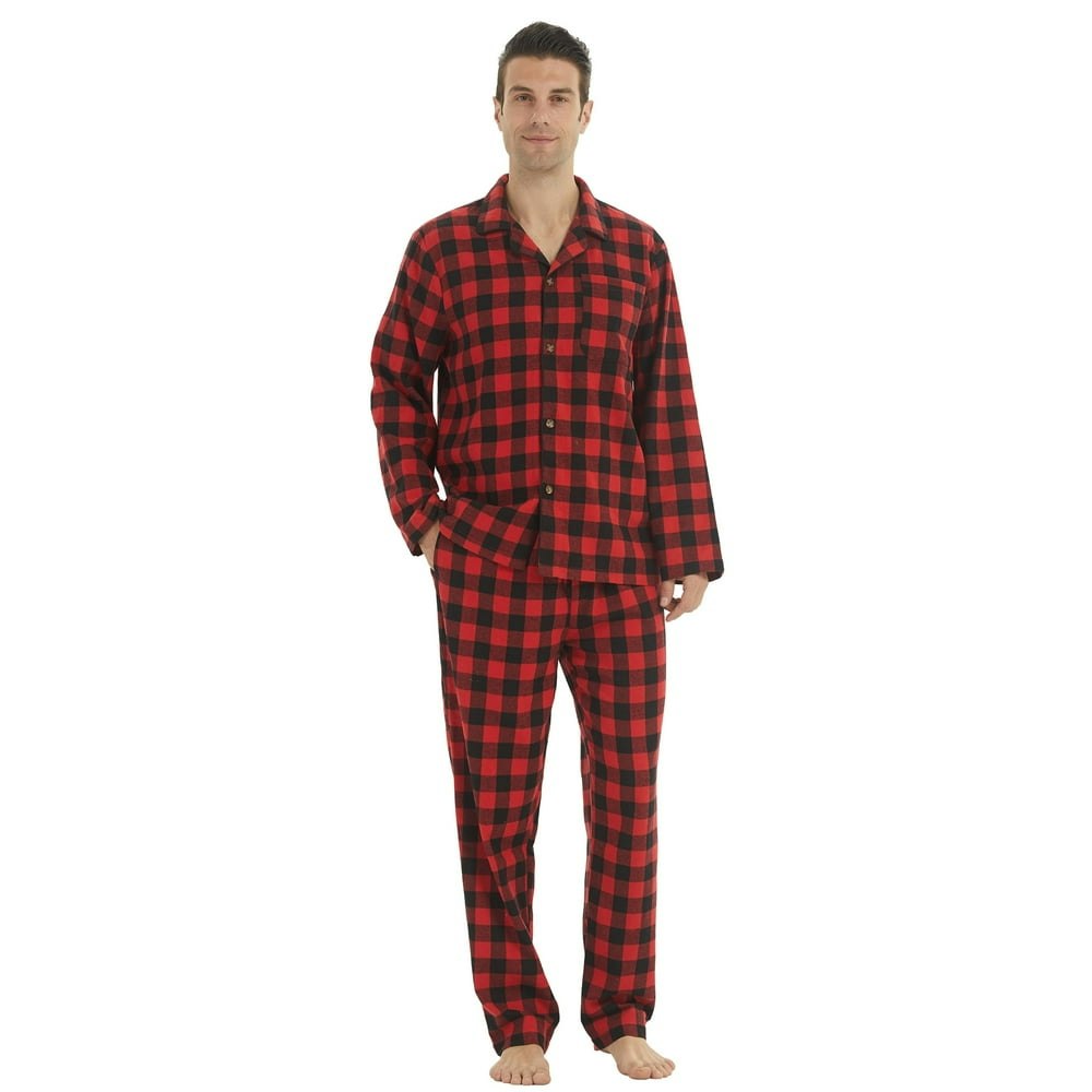 YUSHOW Men's Flannel Pajamas Set: $22.49