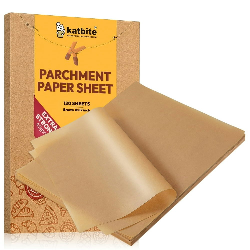 Katbite 120-Piece 8x12-inch Heavy Duty Parchment Paper Sheets: $9.89 Katbite 120-Piece 8x12-inch Heavy Duty Parchment Paper Sheets: $9.89