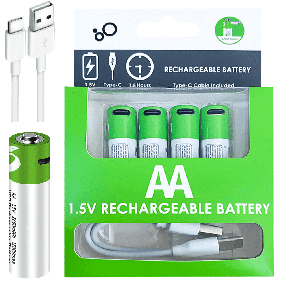 AA Lithium Rechargeable USB Batteries 4-Pack: $15.98 AA Lithium Rechargeable USB Batteries 4-Pack: $15.98