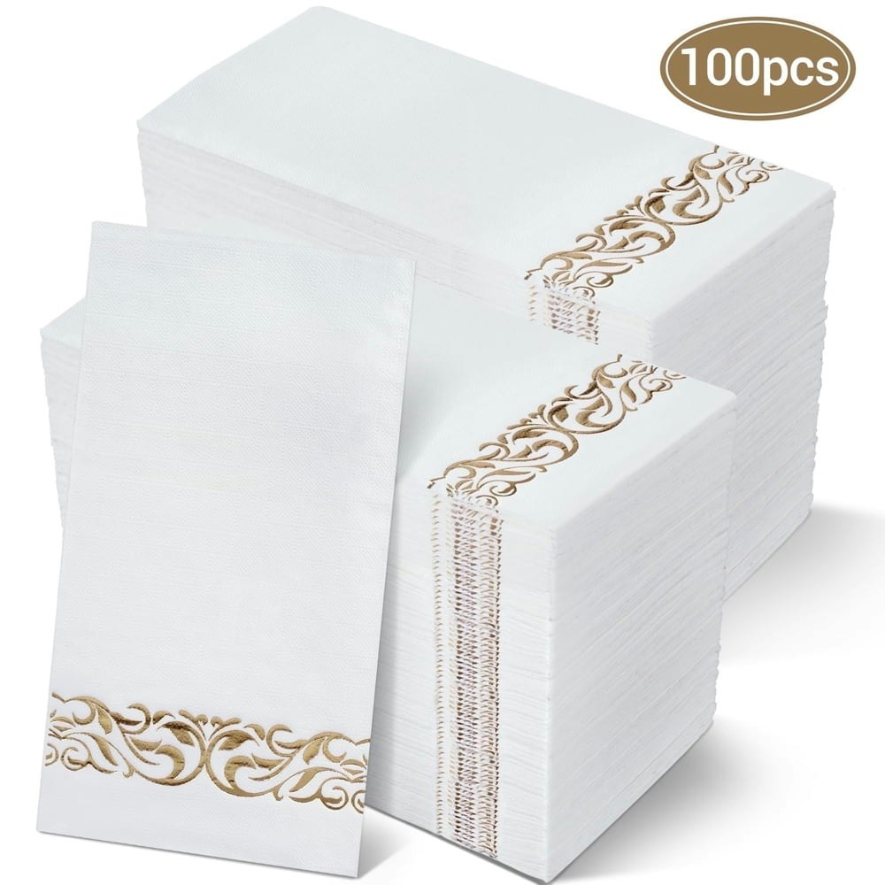 Treamon Disposable Linen-Feel Guest Hand Towels 100-Pack: $15.89
