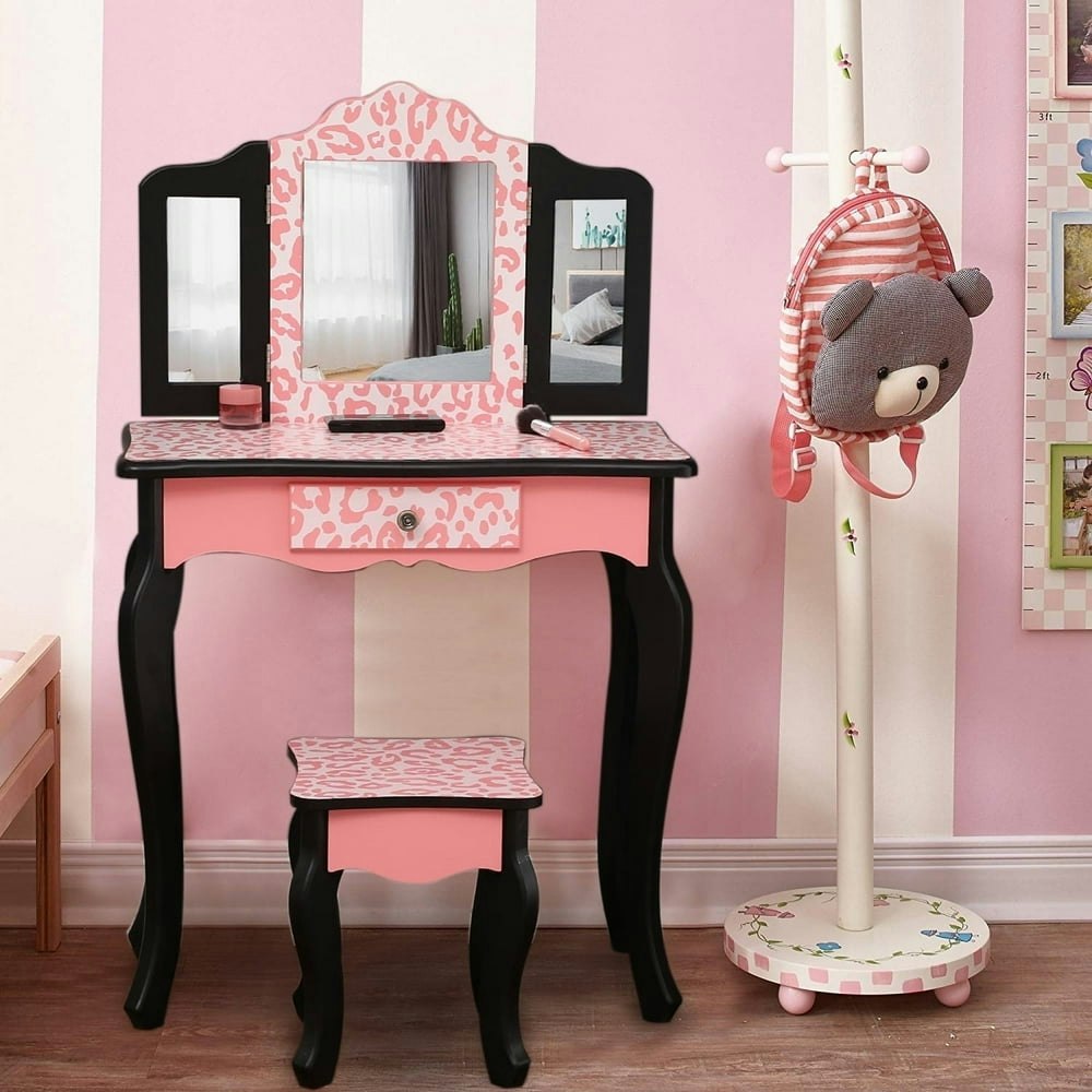 Ktaxon Kids' Wooden Vanity Table and Stool Set: $62.99 Ktaxon Kids' Wooden Vanity Table and Stool Set: $62.99