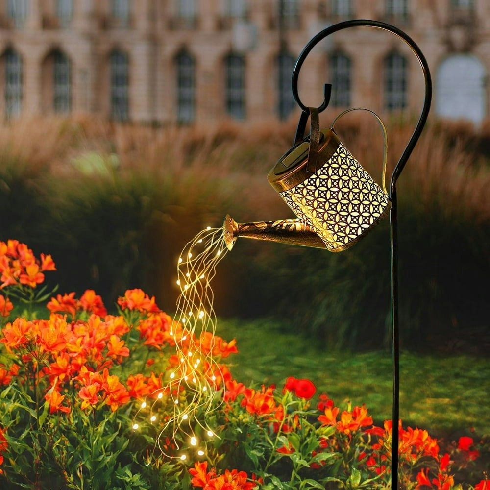 Qishi Solar Watering Can Lantern with Shepherd Hook: $14.94 Qishi Solar Watering Can Lantern with Shepherd Hook: $14.94