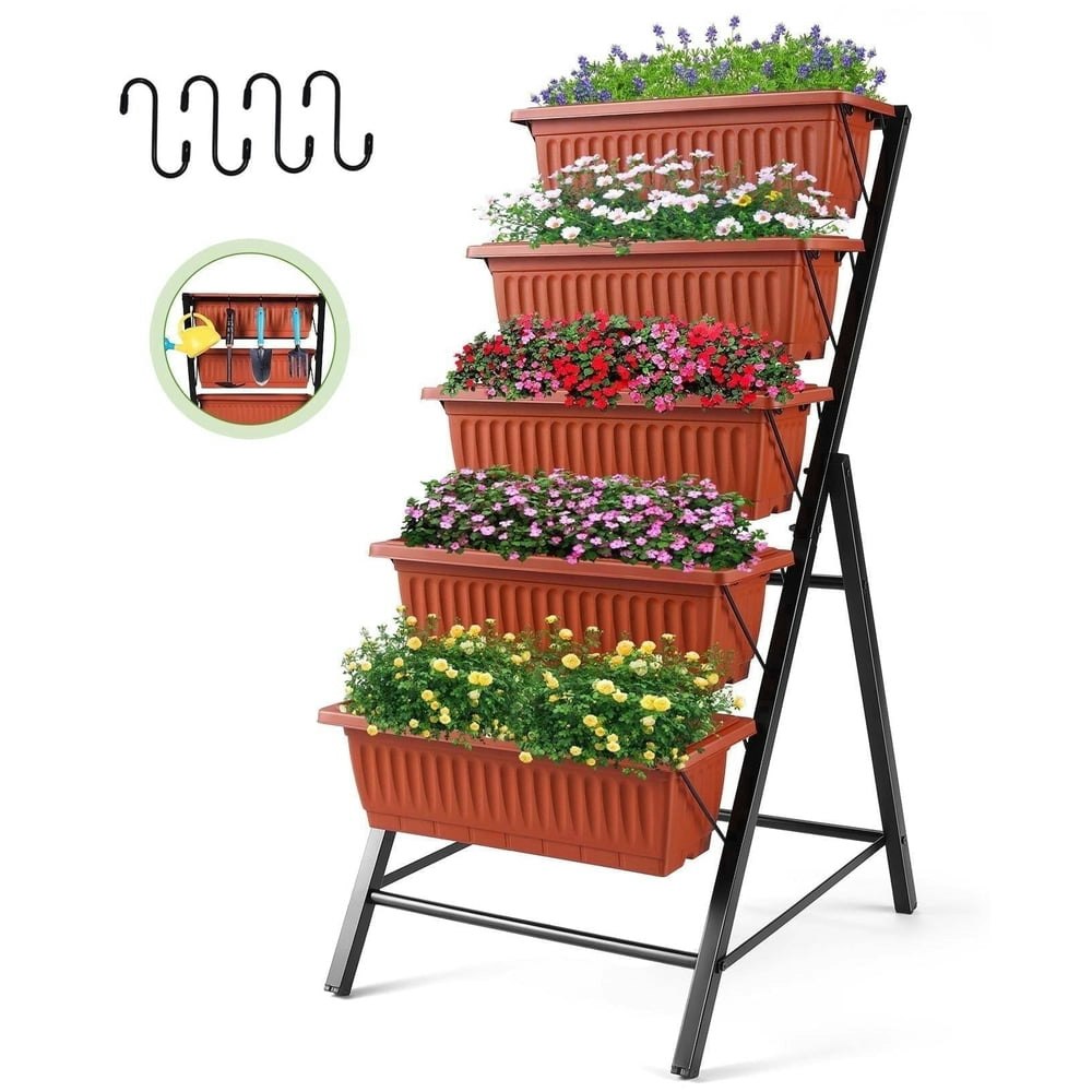 Funcid 4-Foot 5-Tier Vertical Raised Garden Planter Box: $62.99 Funcid 4-Foot 5-Tier Vertical Raised Garden Planter Box: $62.99