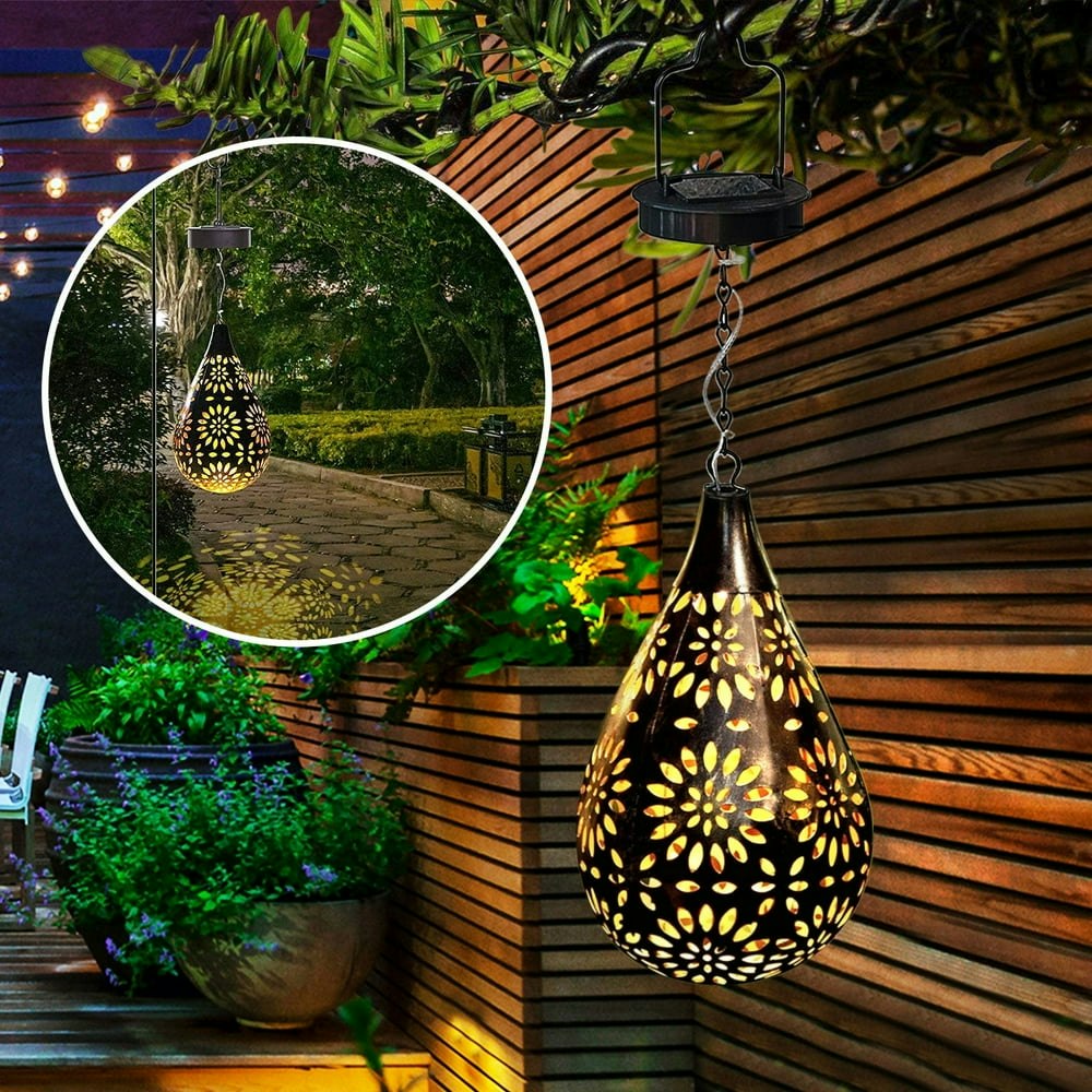 QiShi Hanging Solar Garden Lantern: $13.85