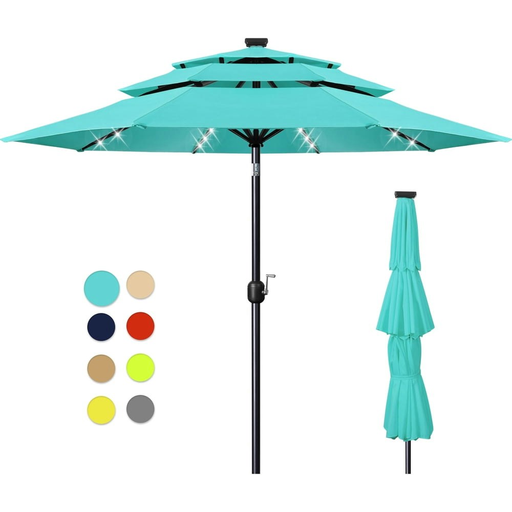 Scafild 10-foot Solar LED Patio Market Umbrella: $73.99 Scafild 10-foot Solar LED Patio Market Umbrella: $73.99