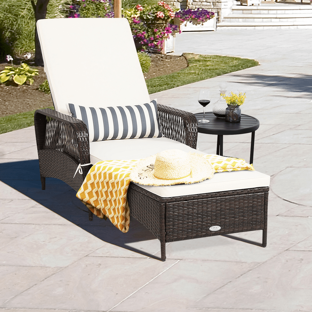 Gymax Rattan Patio Lounge Chair Chaise: $144.99 Gymax Rattan Patio Lounge Chair Chaise: $144.99