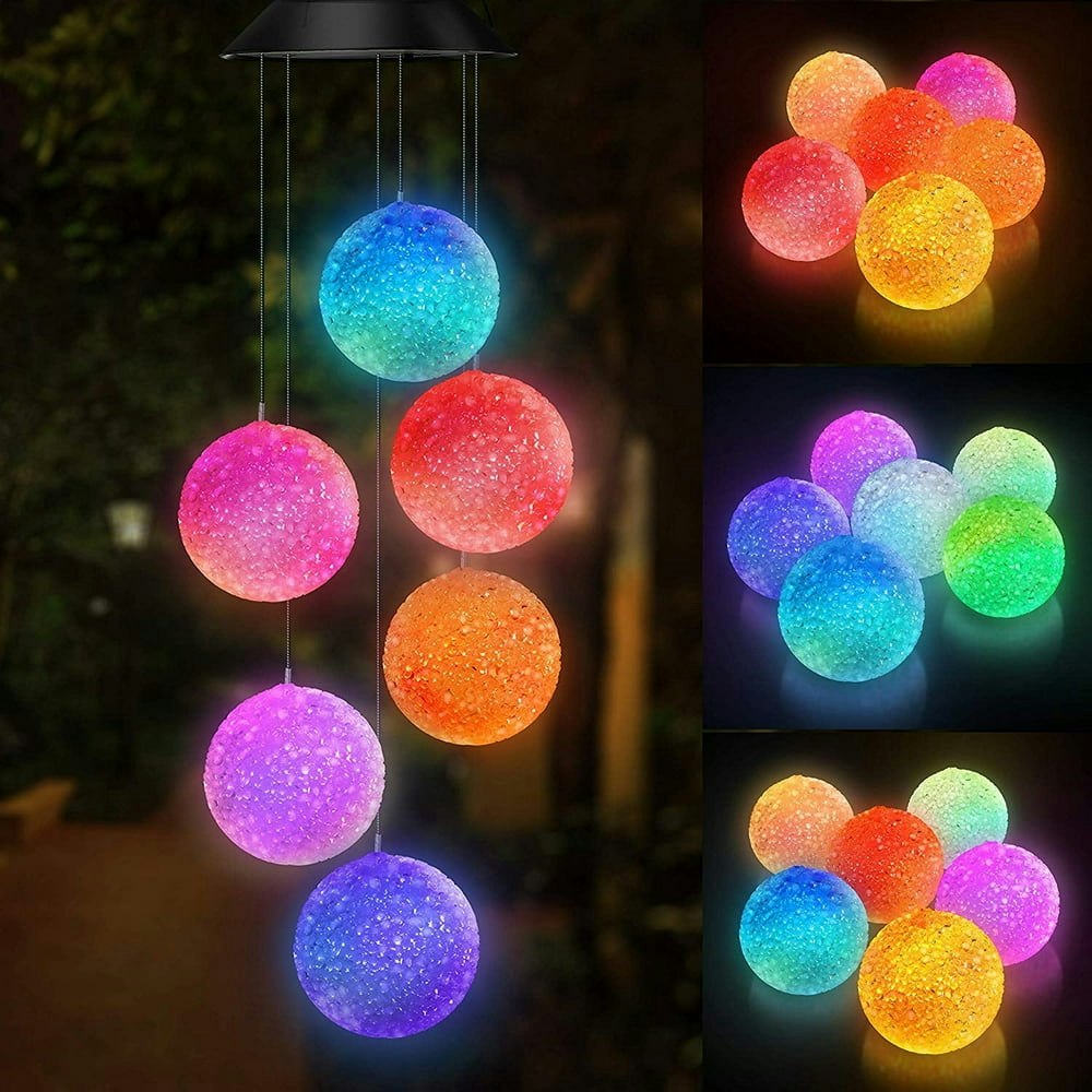 Rirool LED Solar Crystal Ball Wind Chime: $9.99
