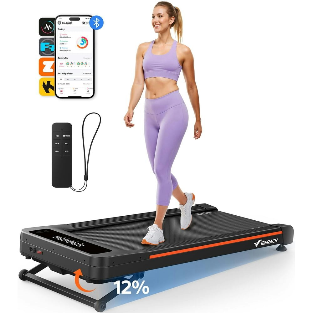 Merach W50 3.5 HP Walking Pad with 12% Auto Incline: $296.99