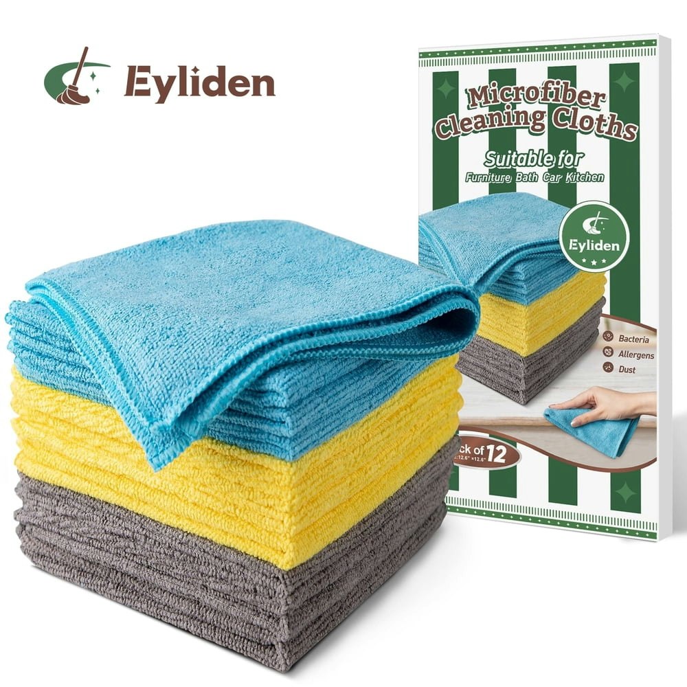 Eyliden 12.6" x 12.6" Microfiber Cleaning Cloths 10-Pack: $8.78 Eyliden 12.6" x 12.6" Microfiber Cleaning Cloths 10-Pack: $8.78