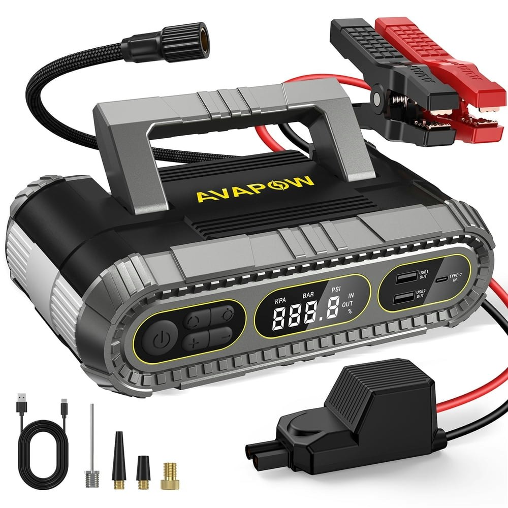 Avapow 2,000A 150-PSI Jump Starter and Air Compressor: $45.99 Avapow 2,000A 150-PSI Jump Starter and Air Compressor: $45.99