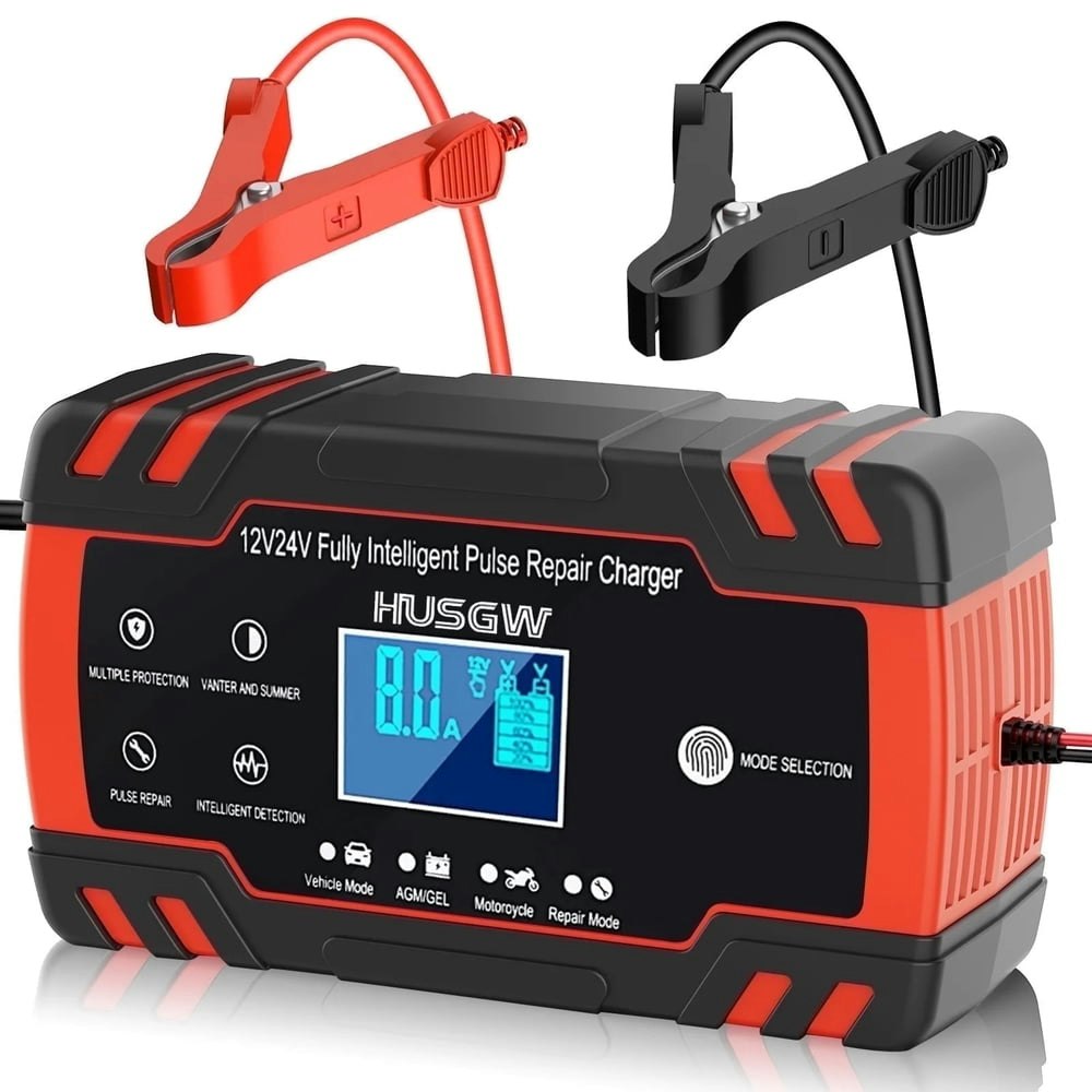 Husgw 12V 8A and 24V 4A Automatic Smart Car Battery Charger: $19.98 Husgw 12V 8A and 24V 4A Automatic Smart Car Battery Charger: $19.98
