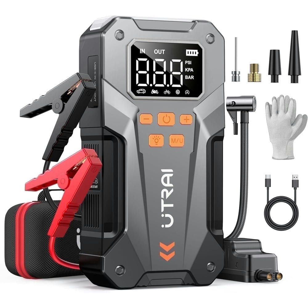 Utrai 5,000A 150-PSI Jump Starter and Air Compressor: $56.99 Utrai 5,000A 150-PSI Jump Starter and Air Compressor: $56.99
