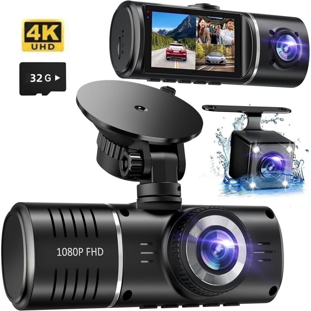 ALDF 3-Channel 1080p Front, Rear, and Interior Dash Cam 32GB: $48.39 ALDF 3-Channel 1080p Front, Rear, and Interior Dash Cam 32GB: $48.39