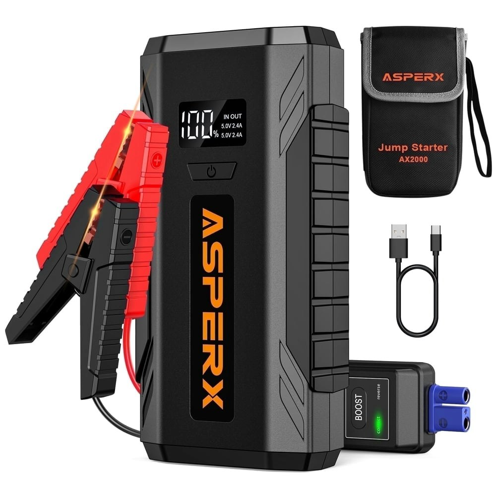 Asperx 2,000A Portable Car Battery Jump Starter: $39.59 Asperx 2,000A Portable Car Battery Jump Starter: $39.59