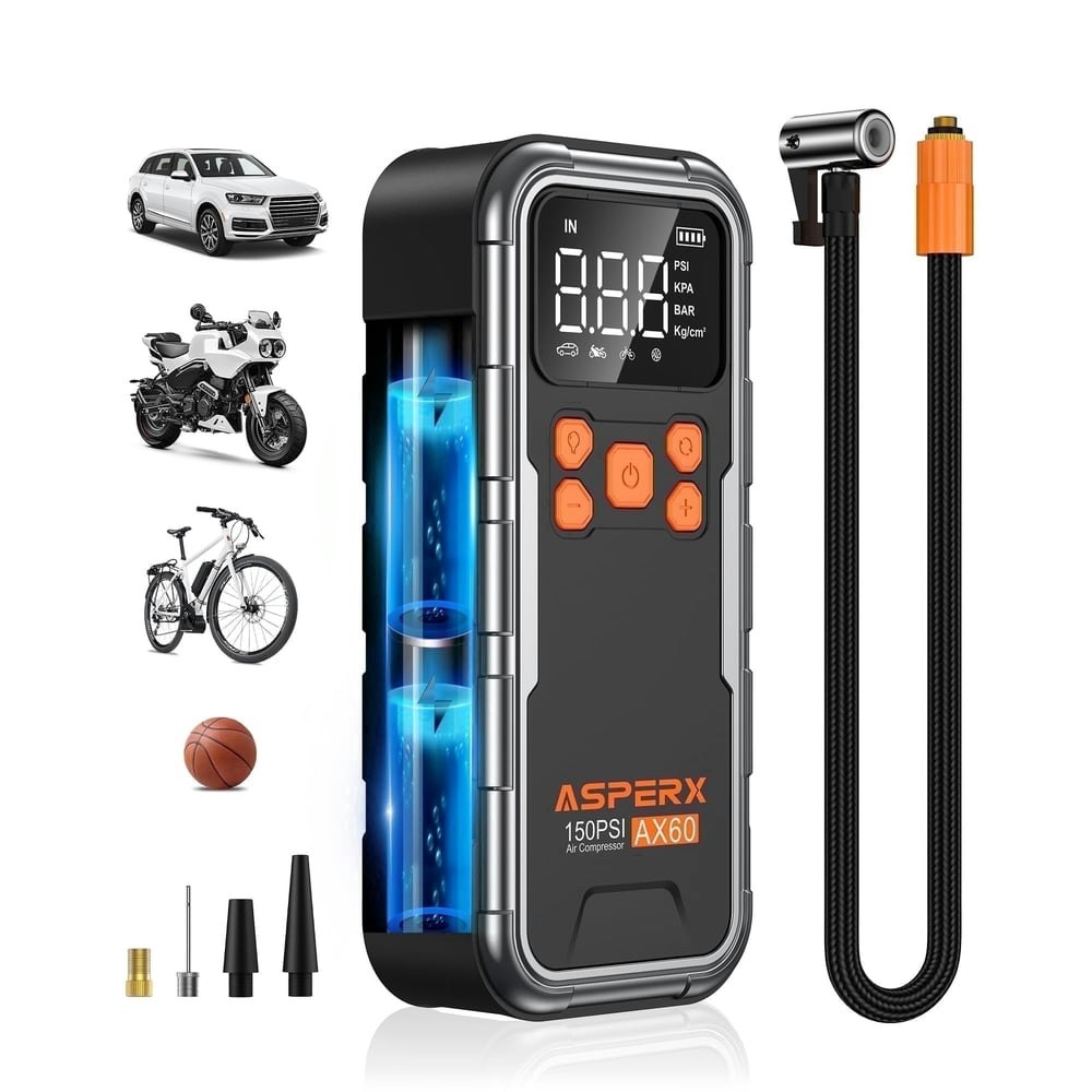 Asperx 150-PSI Cordless Portable Tire Inflator: $26.99 Asperx 150-PSI Cordless Portable Tire Inflator: $26.99