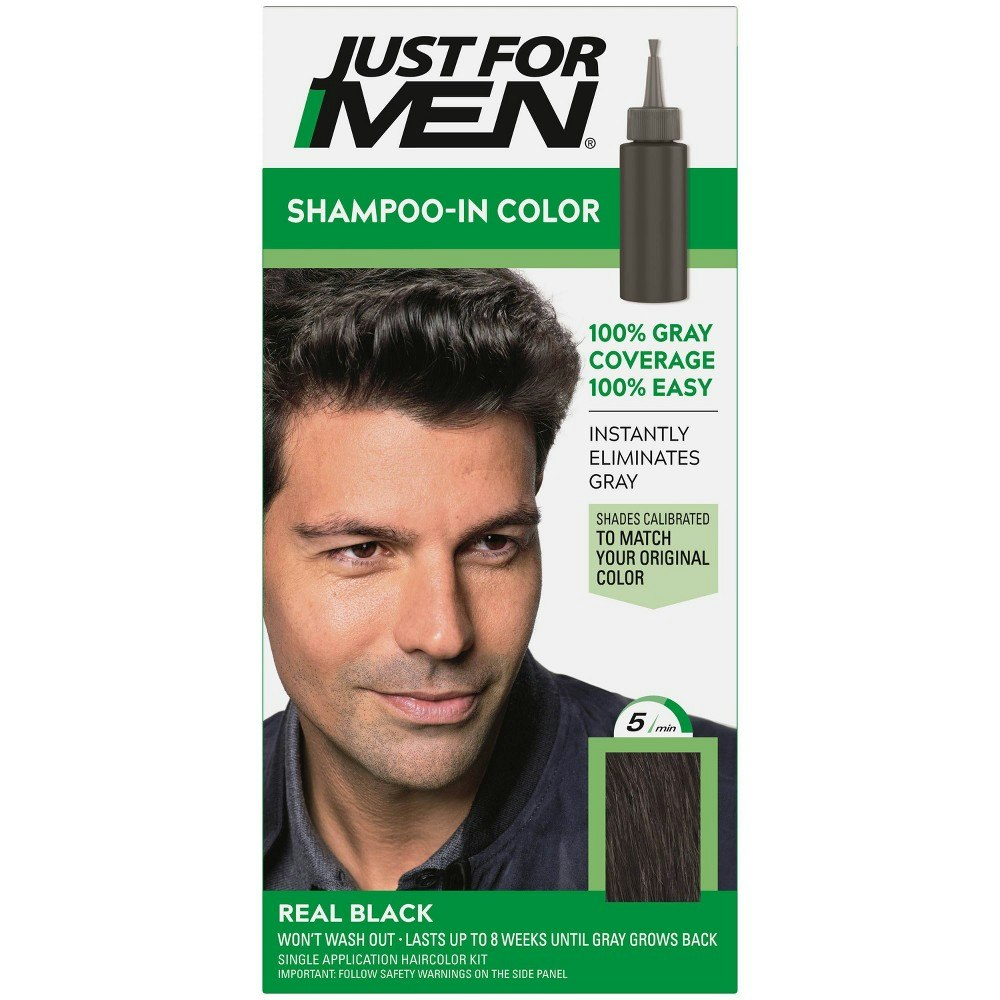 Just For Men Shampoo-In Hair Color Real Black H-56: $7.99 Just For Men Shampoo-In Hair Color Real Black H-56: $7.99