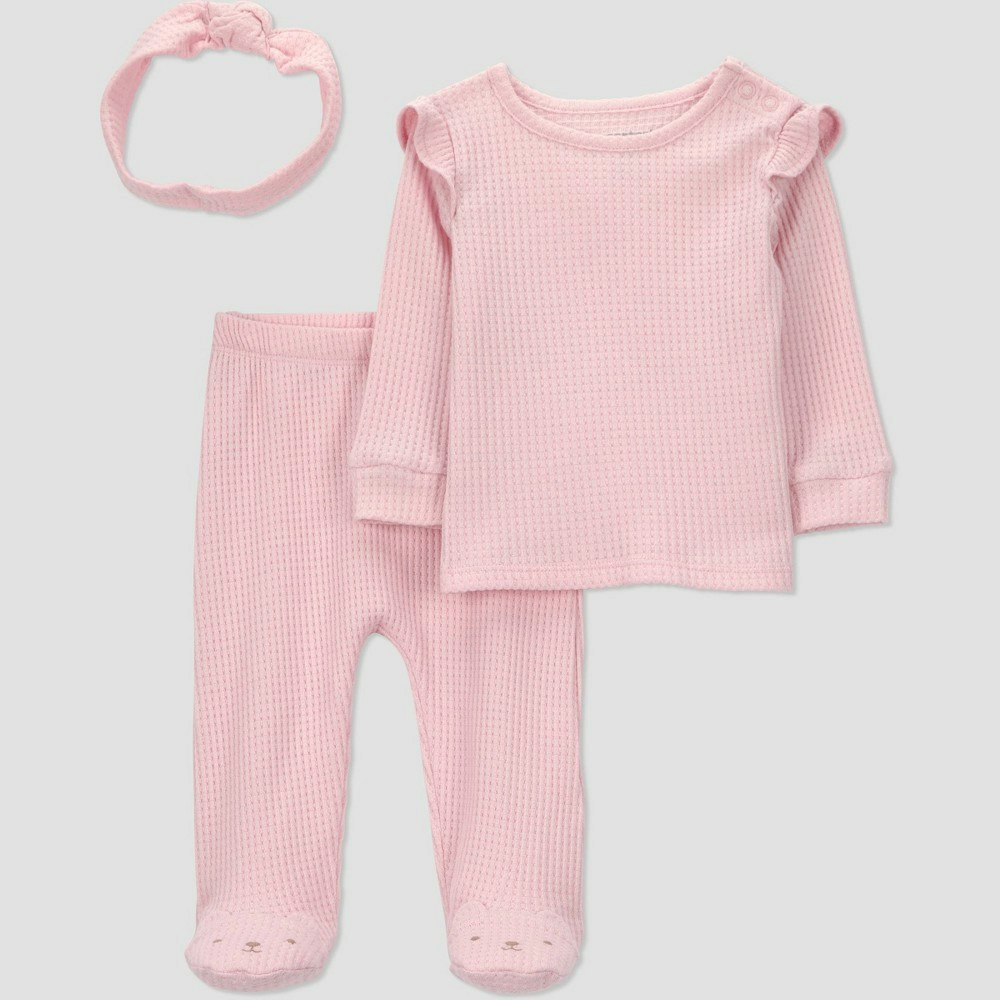 Carter's Just One You Baby Girls' 3-Piece Ruffle Top and Footed Pants Set with Headband 9M: $11
