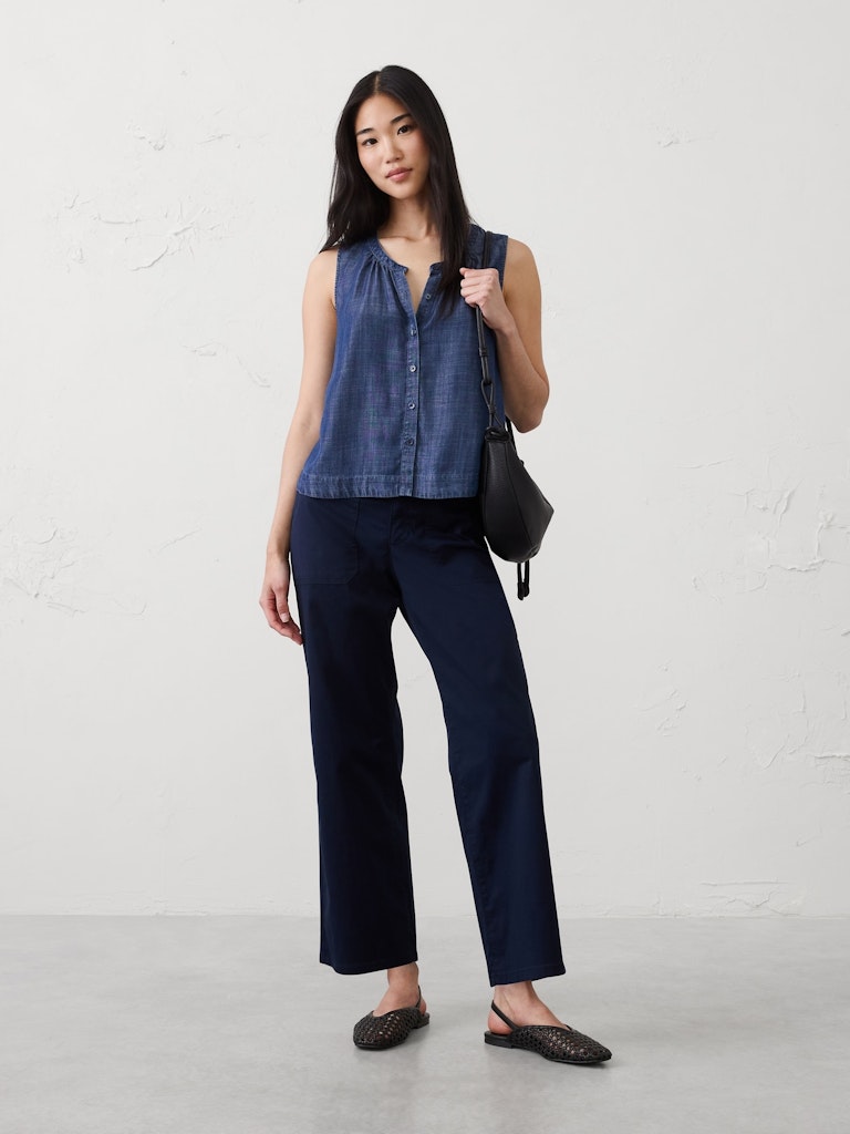 Straight High-Rise Twill Utility Pant: $45 Straight High-Rise Twill Utility Pant: $45