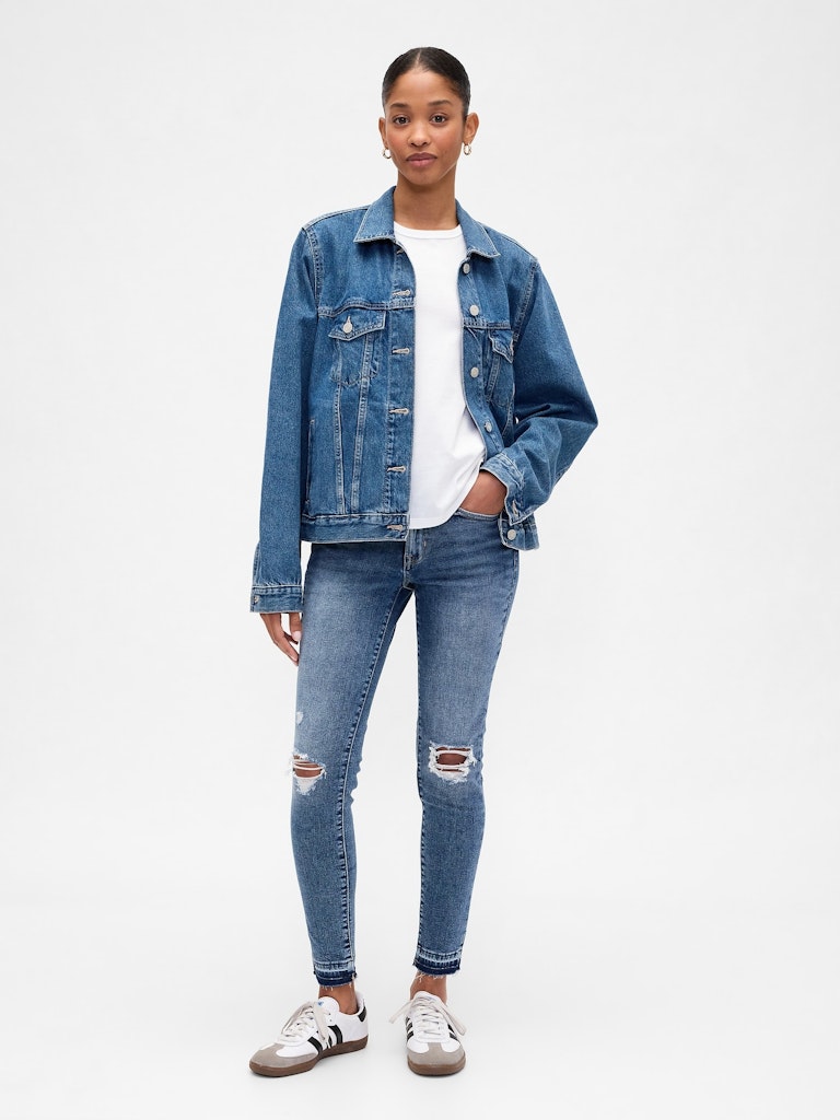 Mid Rise Destructed Skinny Jeans: $31.99 Mid Rise Destructed Skinny Jeans: $31.99