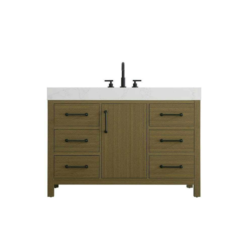 48-Inch Single Sink Chestnut Brown Bath Vanity with Engineered Marble Top: $1,983.60 48-Inch Single Sink Chestnut Brown Bath Vanity with Engineered Marble Top: $1,983.60