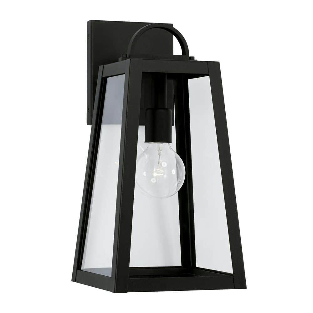 Leighton 16 in. Black Outdoor Wall Lantern Sconce: $172 Leighton 16 in. Black Outdoor Wall Lantern Sconce: $172