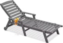 SeeHill Outdoor Chaise Lounge w/ Wheels for $109 + free shipping