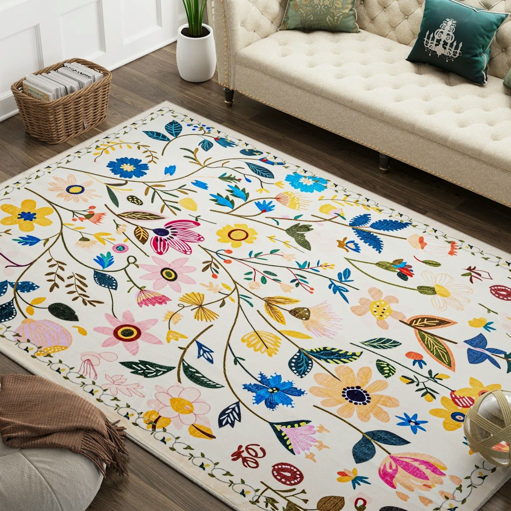 Winston Porter 5x8-Foot Non-Slip Machine-Washable Rug: $52