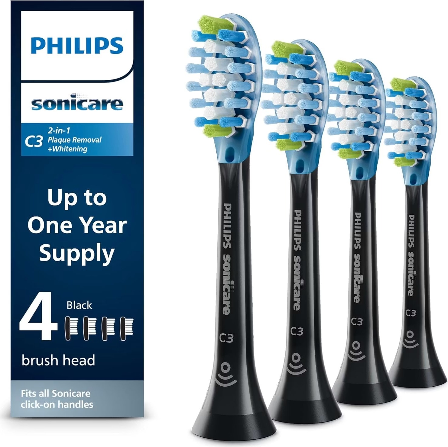 Philips Sonicare Genuine C3 Premium Plaque Control Toothbrush Heads 4-Pack for $27 + free shipping w/ Prime