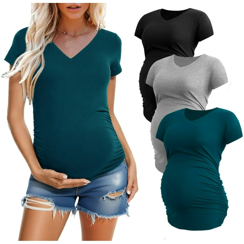 Women's V Neck Maternity Tops 3-Pack: $29.99