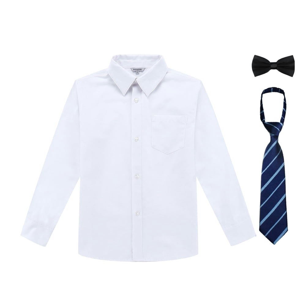 Bienzoe Boy's School Uniform Long Sleeve Button Down Shirt 12": $19.99 Bienzoe Boy's School Uniform Long Sleeve Button Down Shirt 12": $19.99