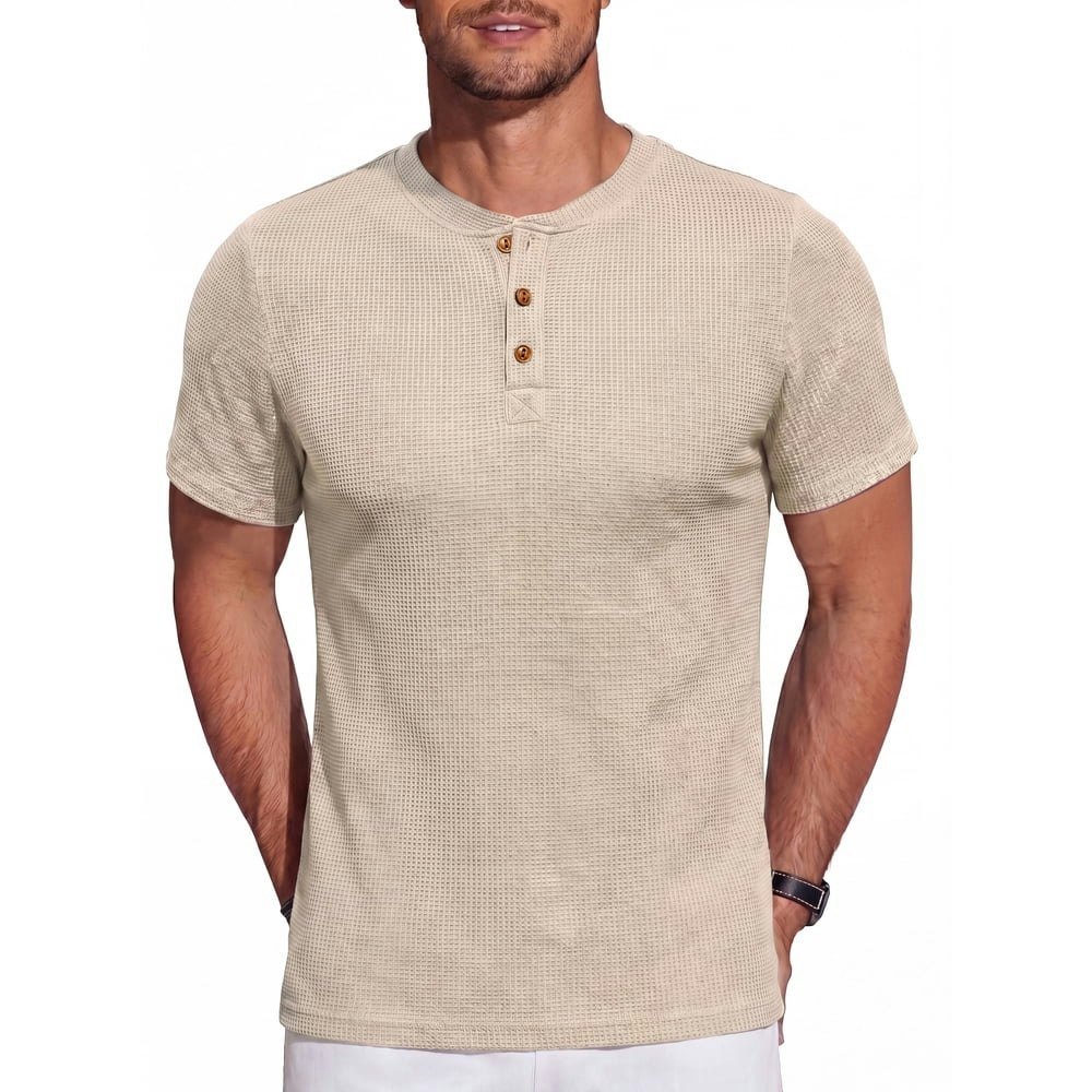 GIRUNS Men's Waffle Henley T-Shirt: $12.69 GIRUNS Men's Waffle Henley T-Shirt: $12.69
